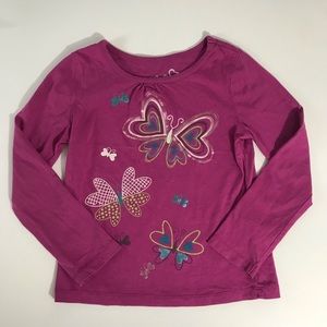Greendog butterfly graphic shirt. Size 5.